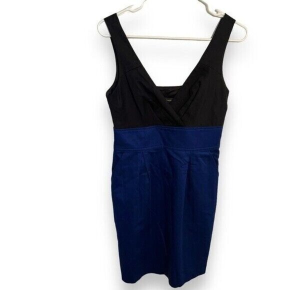 Express Design Studio Sleeveless Dress Black Blue Pockets 4 - Picture 1 of 13
